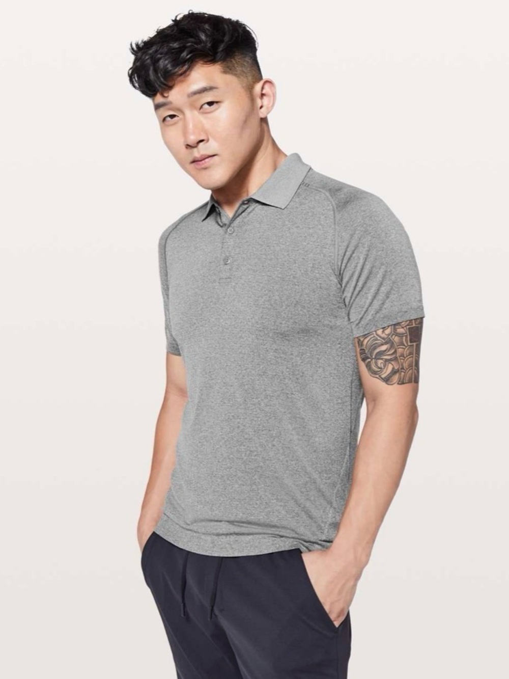 Lululemon Metal Vent Tech Polo Heathered Gray Size Medium